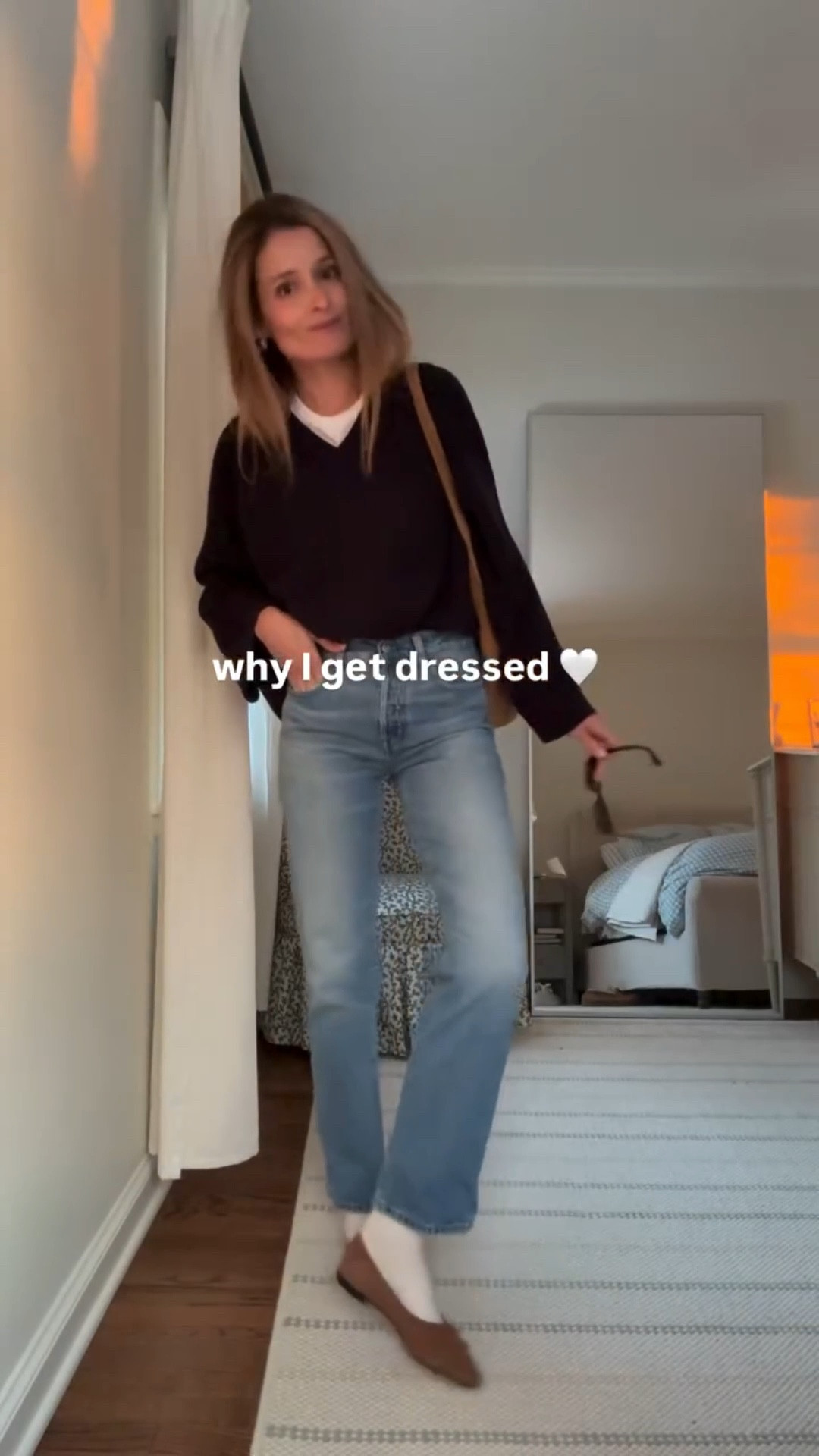 Growing up, my dad used to say, “life’s not a fashion show!” — usually while hustling me and my sisters out the door. He wanted us to focus on school, sports, and working hard. But I’ve always loved clothes. Even though I didn’t have a lot, I felt the difference when I wore something I loved — it changed my mood. That feeling eventually led me to a dream job at J.Crew and Madewell HQ for ten years.

Fast forward to the chaos of pandemic life, working from home, and two little ones… I slowly slipped into wearing the same worn-out gym clothes all day. Not cute matching sets — I’m talking the actual sweaty workout clothes from that morning. 🫠 I told myself I didn’t have time for anything more — not a shower, not jeans, not makeup.

Then last January, after reading Atomic Habits, I made one small change: I decided to start getting dressed again. And wow — I didn’t expect what a difference it would make.

I’ve realized now — my dad was right. It’s not about a fashion show. It’s about showing up for myself. Choosing an outfit, putting it on, and instantly feeling a shift. More focus. More confidence. More energy — even if I’m not leaving the house.

Getting dressed has become one of the simplest ways I care for myself. Some days it’s subtle — a gentle reminder to be present. Other days, it completely turns things around.

This journey isn’t about dressing for others. It’s about feeling like the best version of you. And if you’ve ever felt like you lost a bit of yourself somewhere along the way — same. But small habits add up, and this one has been powerful for me.

✨ So if you’ve just found me, hiiiii✋🏻!! I hope you’ll choose to follow along! I share everyday outfits that feel effortless but still pulled together (because we deserve to feel good and comfy). 
🍒 And to everyone who is already a special part of this community, *thank you, thank you, thank you!* for being here!! One of my greatest joys of this whole experience has been connecting with YOU! 
 #ootd #outfitinspo #everydaystyle #momstyle #classicstyle

#LTKgrwm #LTKSeasonal #LTKootd