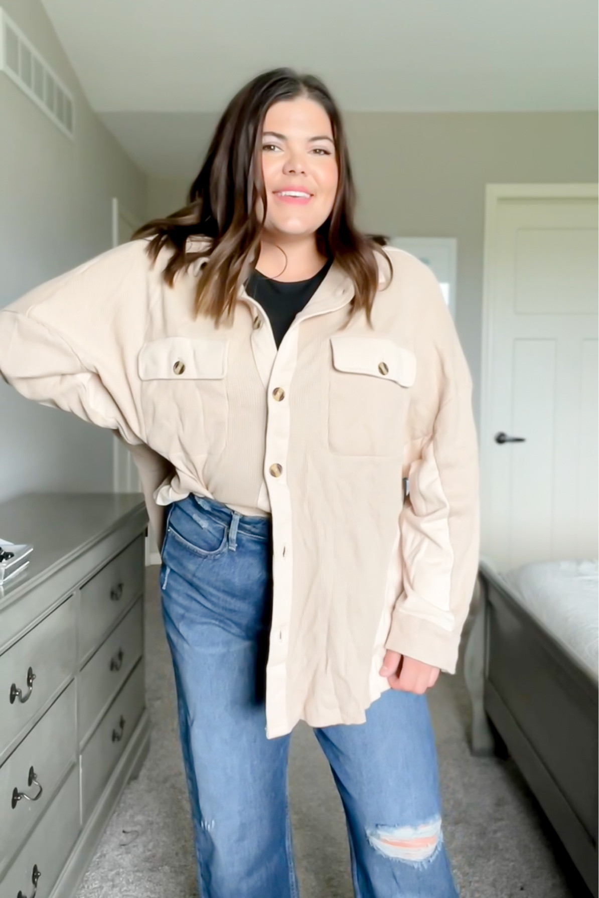 Womens Button Down Shirts Jacket
Casual Waffle Knit Long Sleeve
Oversized Shacket Tops fall outfit with straight jeans from Walmart size 16



#LTKSeasonal #LTKcurves #LTKstyletip
