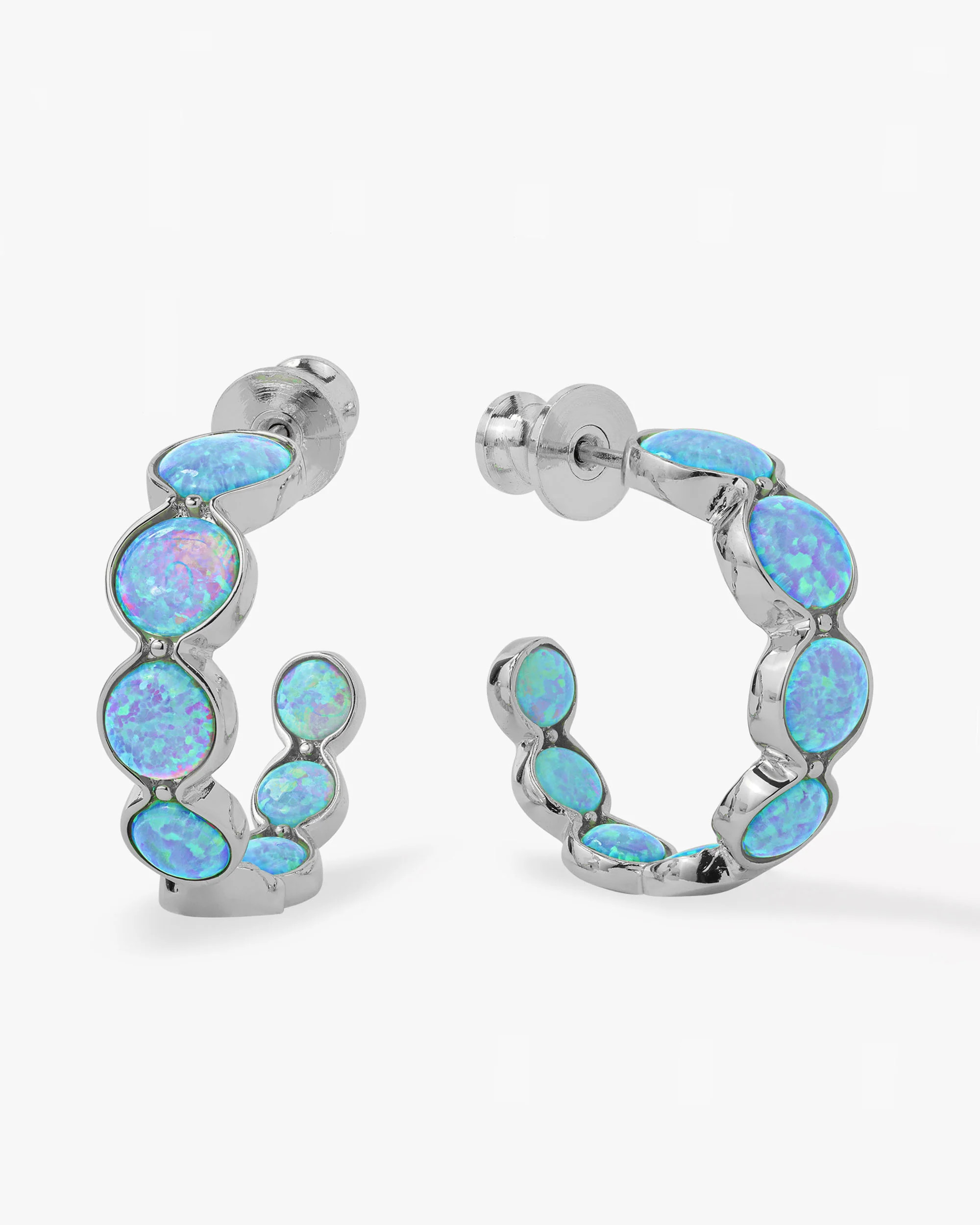 She's an Icon Blue Opal Hoops .75" - Silver|Blue Opal | Melinda Maria Jewelry