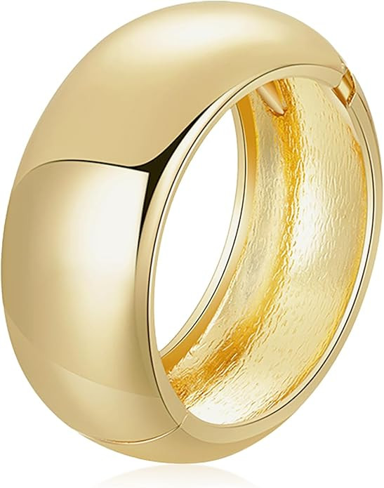 YBMYCM Chunky Gold Bangle Bracelets for Women Wide Chunky Cuff Bracelets Trendy Hammered Irregula... | Amazon (US)