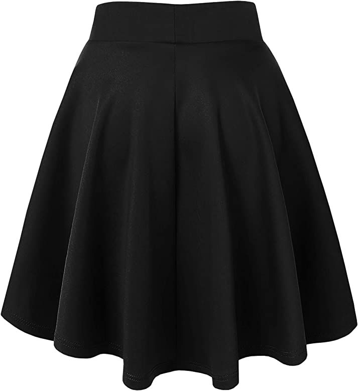 Made By Johnny Women's Basic Versatile Stretchy Flared Casual Mini Skater Skirt XS-3XL Plus Size-Mad | Amazon (US)