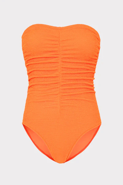 Textured Ruched One Piece | MILLY