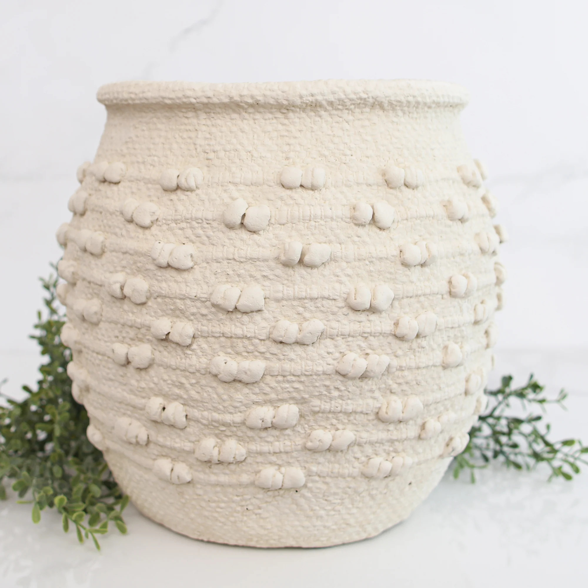 11.4" Cream Knot Vase | Interior Delights
