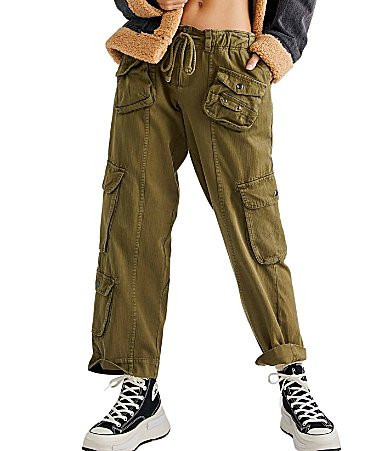 Free People Tahiti Low Rise Straight Leg Cargo Pants - M | Dillard's
