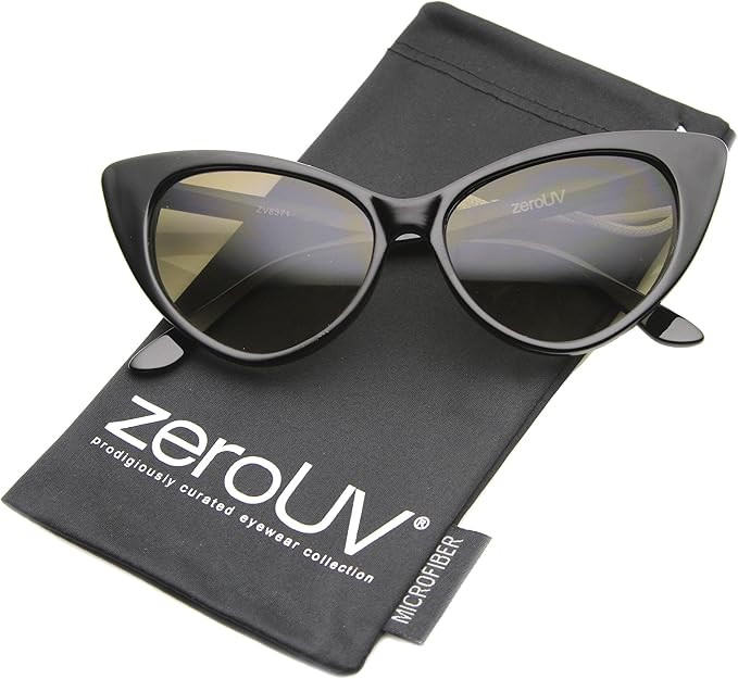 Super Cateyes Vintage Inspired Fashion Mod Chic High Pointed Cat-Eye Sunglasses | Amazon (US)
