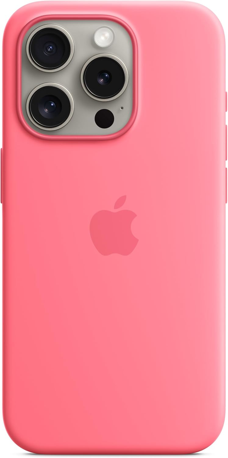 Apple iPhone 15 Pro Silicone Case with MagSafe - Pink | Amazon (US)