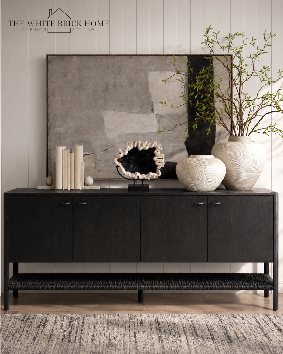 A bold black sideboard with sculptural neutrals create a perfectly balanced modern traditional moment that feels collected and warm. 

Sideboard, media table, entryway table, console table, vases, wall art, home decor, home design, book ends, home decor ideas, wall art ideas, home decor accents, entryway table styling, table styling, table ideas, home decor ideas, area rug, modern home, modern home decor ideas, pottery barn, McGee and co, Scott and nimble

#LTKHome #LTKSeasonal #LTKSaleAlert
