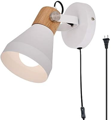 TeHenoo Contemporary White Wall Sconce, Rotatable Wall Lamp with Plug-in Cord for Master Bedroom,... | Amazon (US)