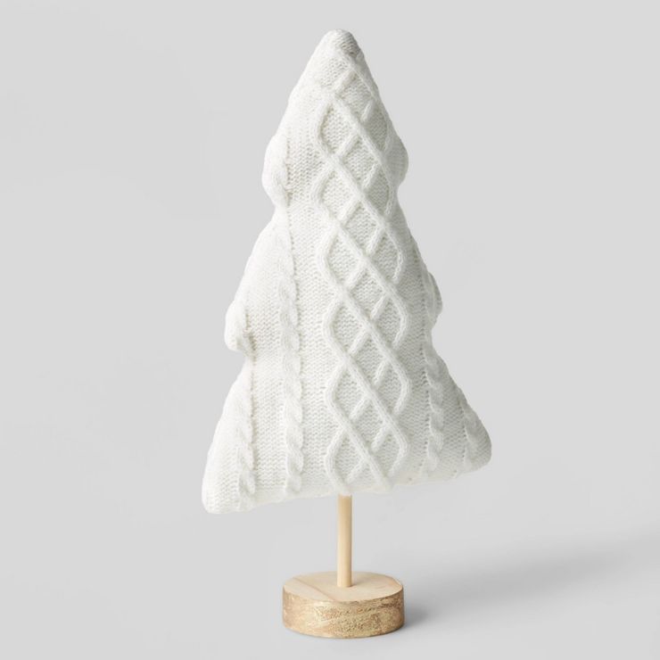 13&#34; Decorative Knit Tree with Wood Base White - Wondershop&#8482; | Target