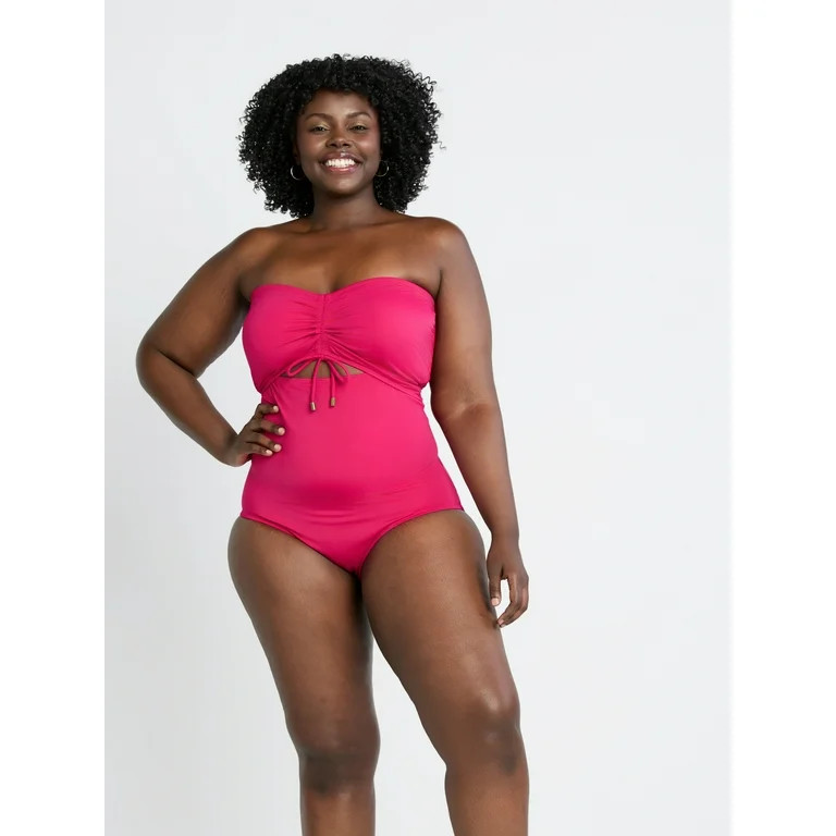 Time and Tru Women's and Women’s Plus Cutout One Piece Swimsuit, Sizes XS-3X | Walmart (US)