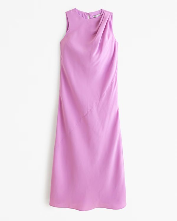 High-Neck Column Midi Dress | Abercrombie & Fitch (US)