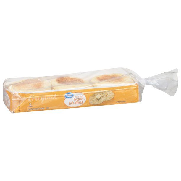 Great Value Original Fork Split English Muffins, 12 oz, 6 Count - Walmart.com | Walmart (US)