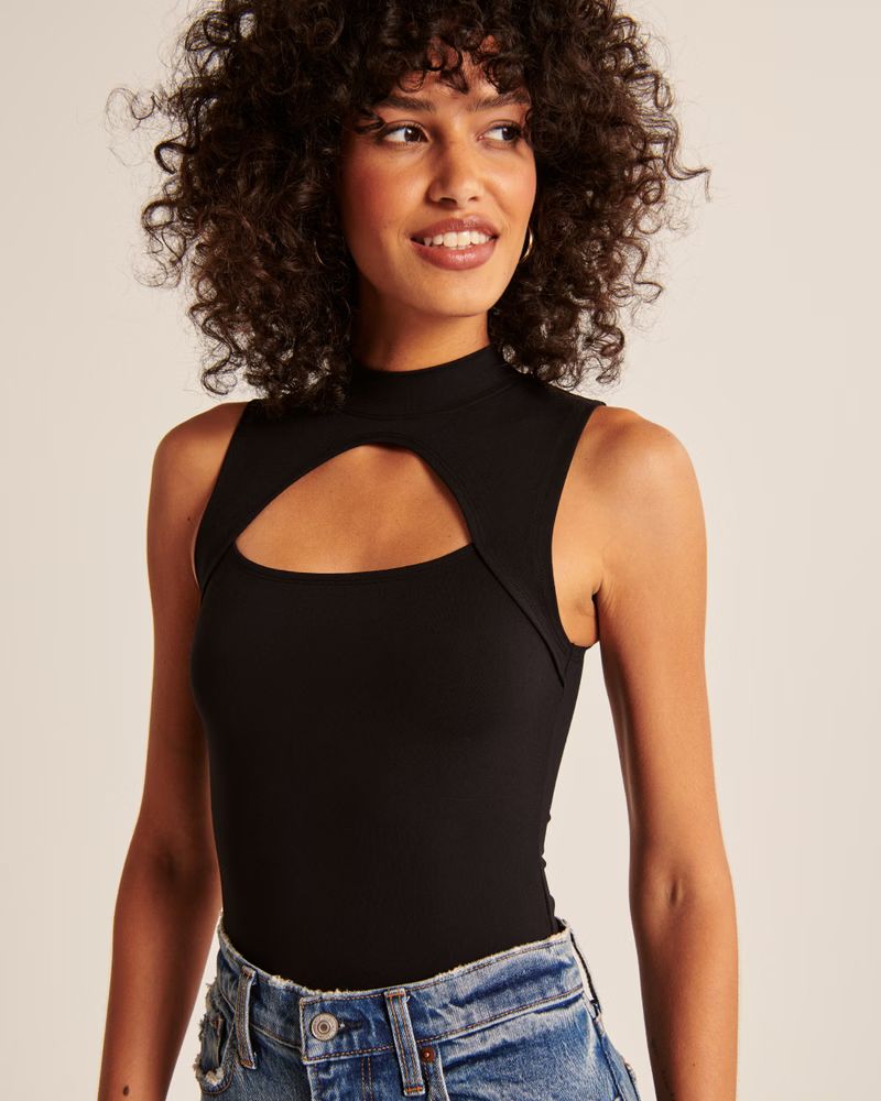 Women's Seamless Mockneck Cutout Bodysuit | Women's Fall Outfitting | Abercrombie.com | Abercrombie & Fitch (US)
