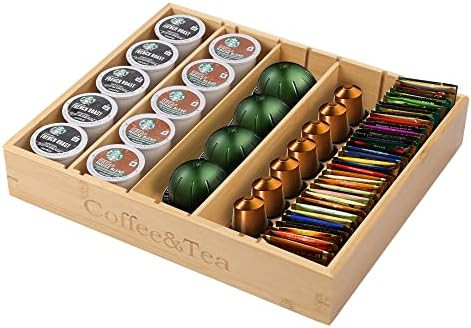 MinBoo Bamboo K Cup Holder for Drawer or Countertop Coffee Pod Holder 25-36 K Cup Pod Storage Tea... | Amazon (US)