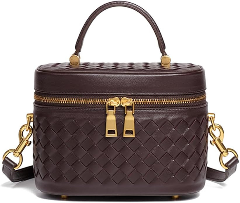 Rejolly Top-Handle Pouch Bag for Women Woven Leather Vanity Case Purse Designer Shoulder Quiet Lu... | Amazon (US)