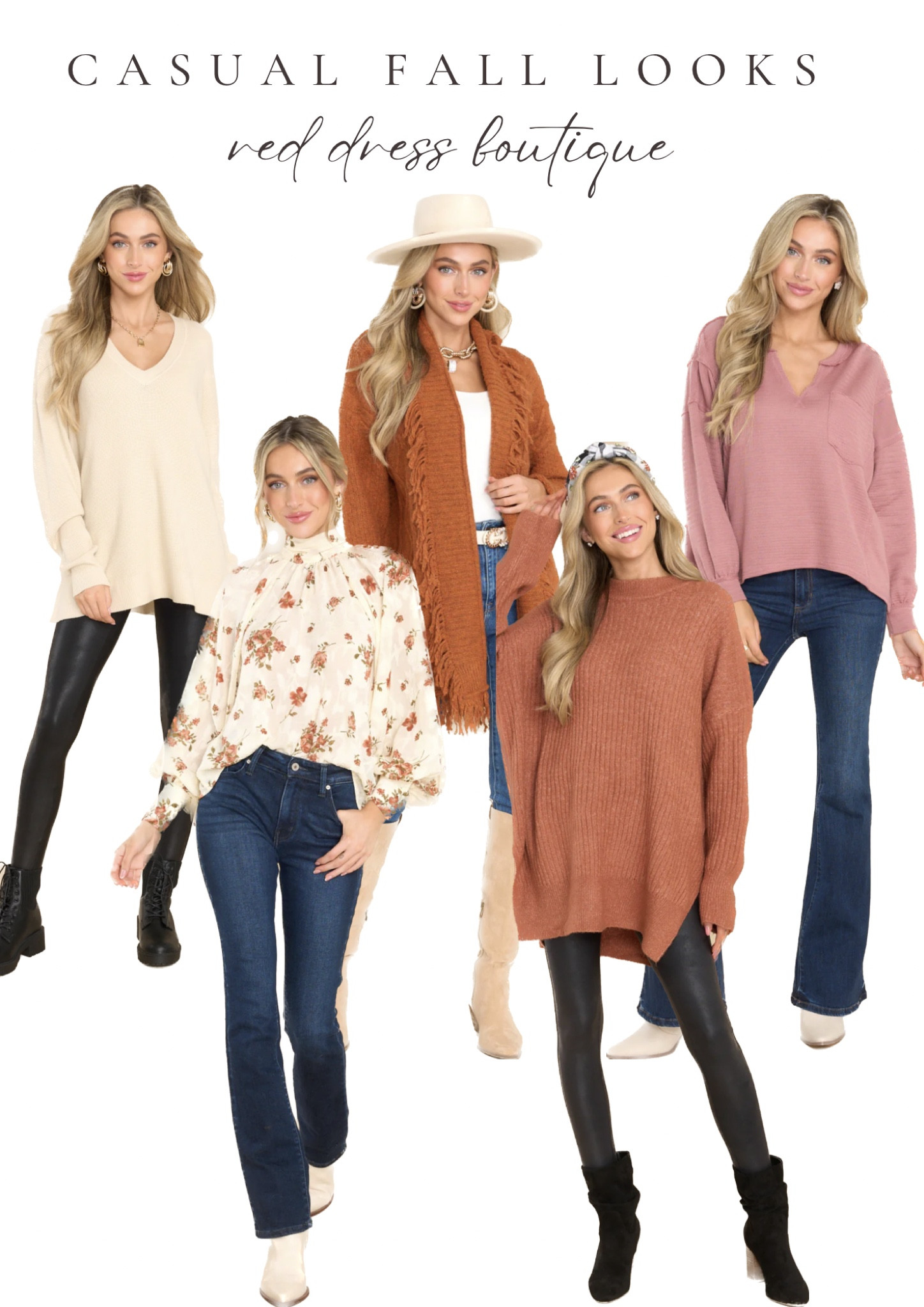 These are perfect every day outfits for fall 🧡 

All new arrivals at Red Dress! My link takes you to my favorite picks ☺️

#falloutfits #casualoutfits #fallsweater #coldweather 

#LTKSeasonal #LTKfindsunder100 #LTKstyletip