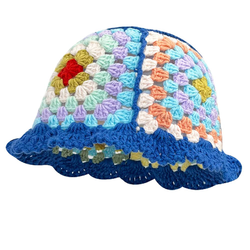 Crochet Bucket Hat for Women Handmade Knit Hats Summer Floral Skull Cap Knit Bucket Hats for Wome... | Amazon (US)