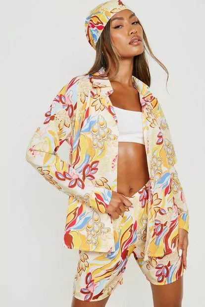 3 Piece Shirt, Short & Bandana Set | Boohoo.com (US & CA)