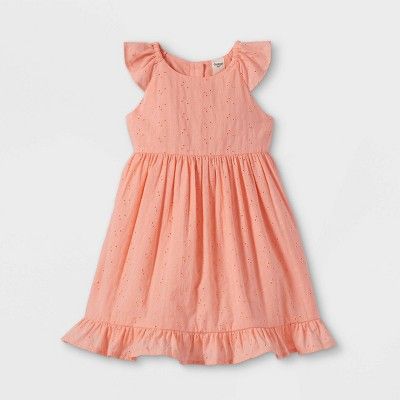OshKosh B'gosh Toddler Girls' Short Sleeve Eyelet Dress - Pink | Target