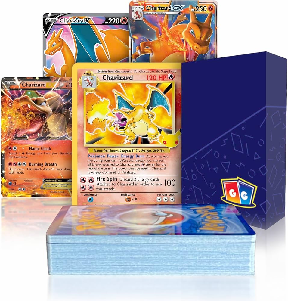 Limited Edition Charizard Bundle | 50+ Authentic Cards | Bonus 7 Rares or Holos | Rare or Ultra R... | Amazon (US)