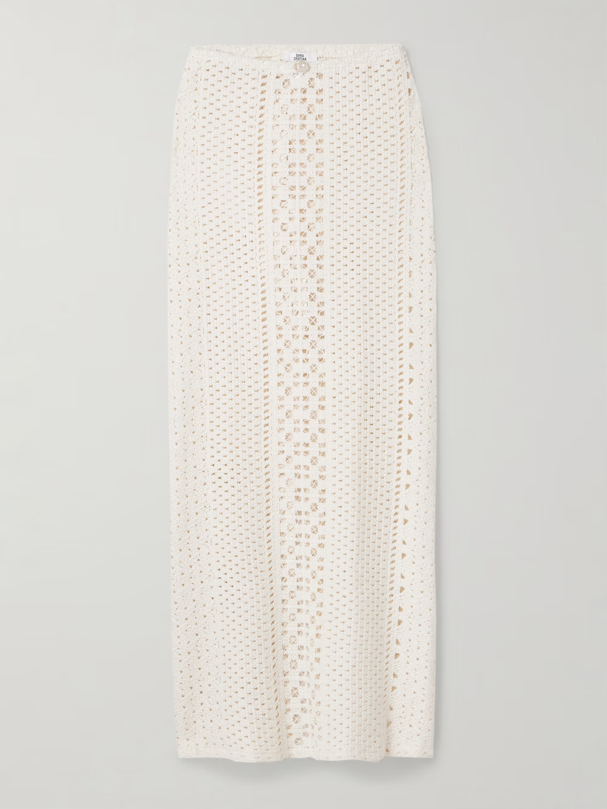 Sun pearl-embellished crocheted cotton maxi skirt | NET-A-PORTER (US)
