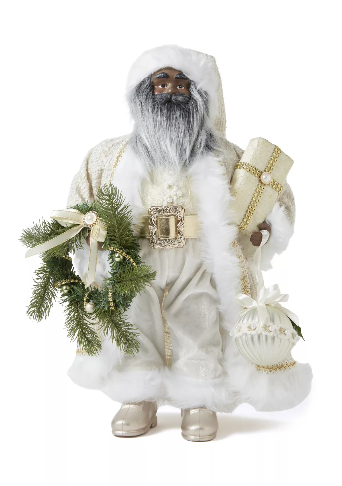 Biltmore®White Christmas Fur Trim African American Santa | Belk