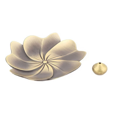 Unique Bargains Household Metal Flower Designed Incense Burner Holder Bronze Tone 3.5" Dia Set | Target