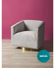 32in Velvet Swivel Accent Chair With Metal Base | HomeGoods