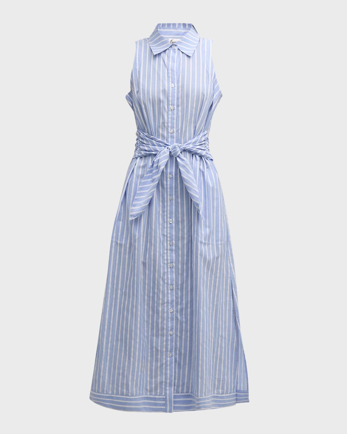 Ellis Striped Cotton Dobby Midi Shirtdress | Neiman Marcus