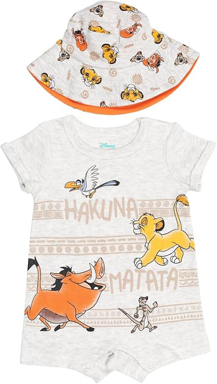 Disney Lion King Mickey Mouse Winnie the Pooh Jack Skellington Lilo & Stitch Baby Romper & Bucket... | Amazon (US)