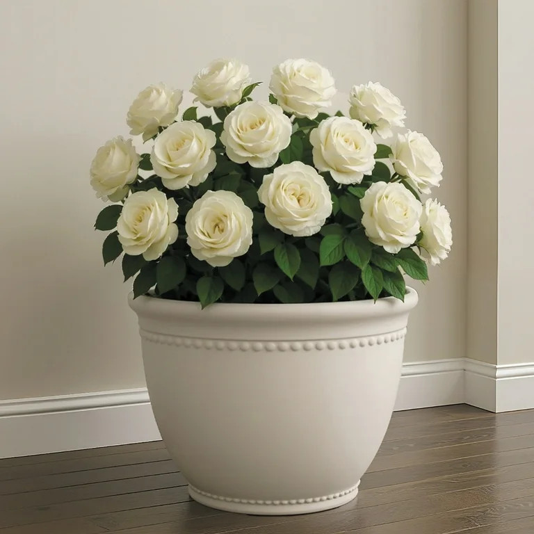 My Texas House Asti White Planter 18-Inch Recycled Resin | Walmart (US)