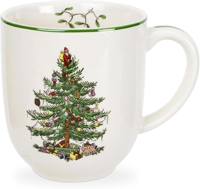 Spode Christmas Tree Cafe Mug - 14 Oz Ceramic Holiday Coffee Mugs for Tea, Hot Chocolate, Lattes ... | Amazon (US)
