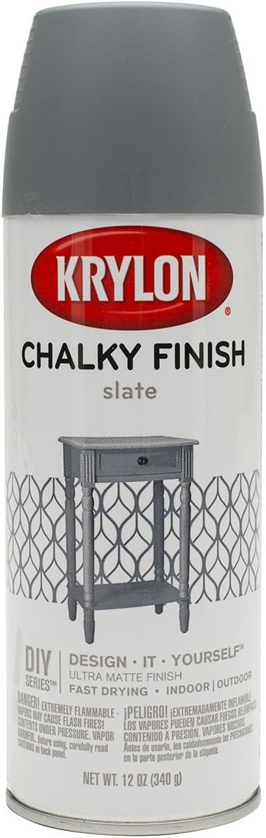 Krylon K04104007 Chalky Finish Spray Paint, Anvil Gray, 12 Ounce | Amazon (US)