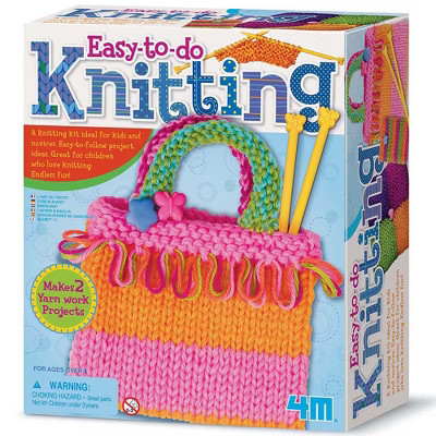 4M: Easy-To-Do Knitting Kit - Learn 2 Yarn Projects, All-In-1 DIY Set, Kids 8+ | Target