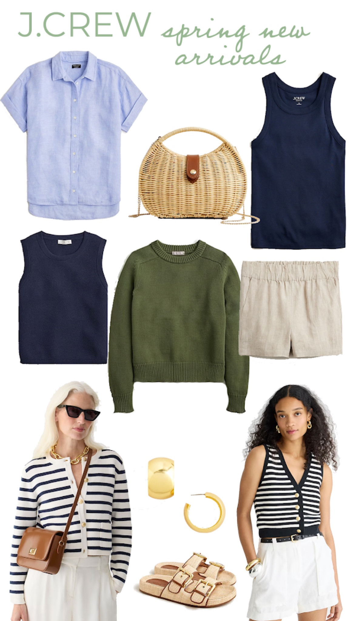 J.Crew spring new arrivals 

linen shorts • rattan purse • pullover sweater • lady jacket • raffia sandals • linen shirt • Irish linen 



#LTKstyletip #LTKfindsunder100