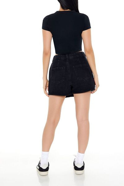 Denim Mock Wrap Mini Skort | Forever 21