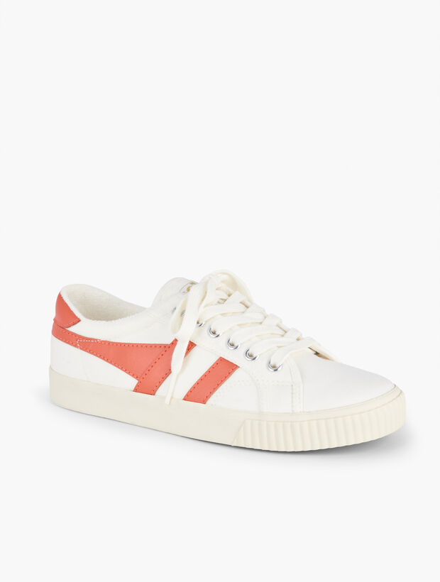 Gola® Mark Cox Tennis Sneakers - White/Hot Coral | Talbots