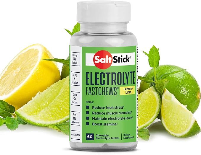 SaltStick Electrolyte FastChews - 60 Lemon Lime Chewable Electrolyte Tablets - Salt Tablets for R... | Amazon (US)