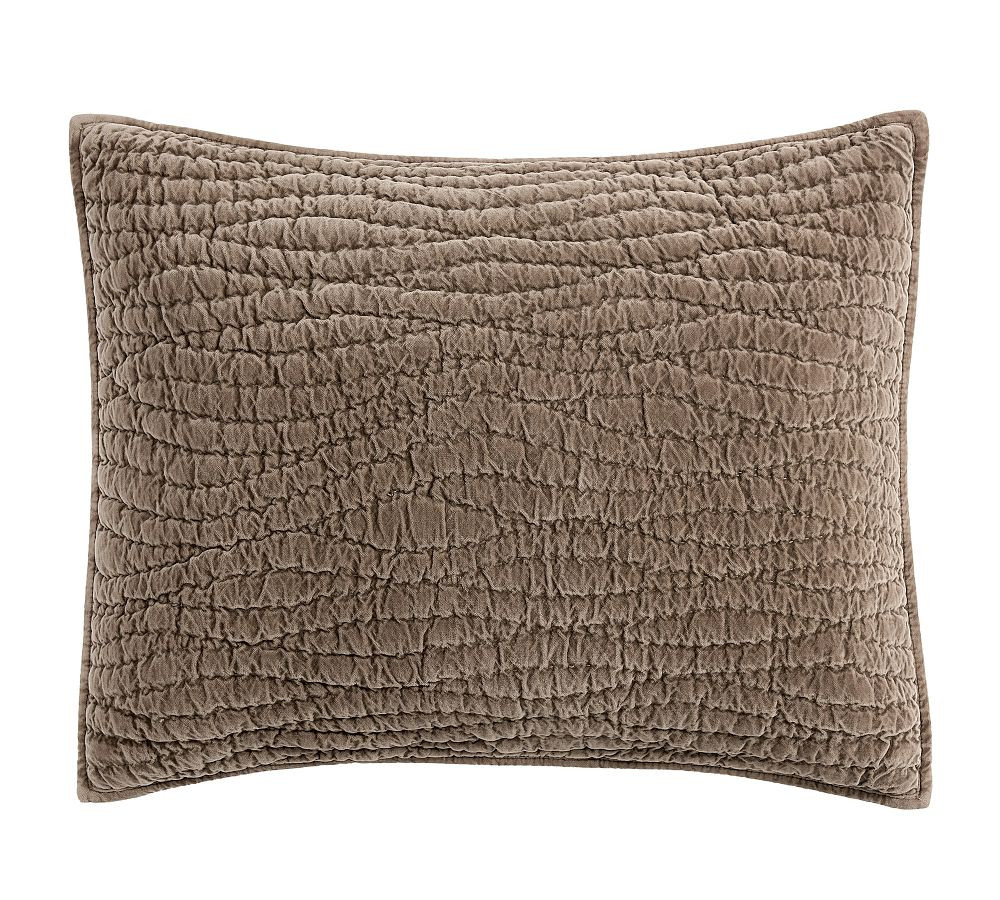 Washed Velvet Handcrafted Quilted Sham | Pottery Barn (US)