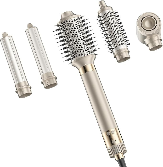 5-in-1 Hot Air Styler – Fast Hair Dryer with Auto Wrap Curlers & Volumizing Brushes, Frizz-Free... | Amazon (US)