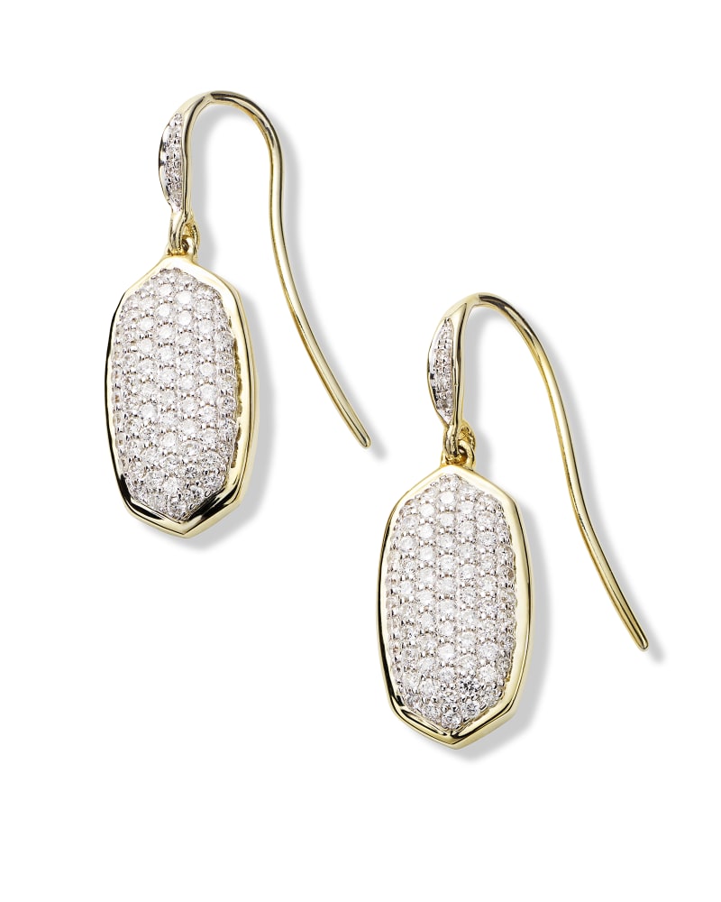Lee Earrings Pave Diamond and 14k Gold | Kendra Scott | Kendra Scott