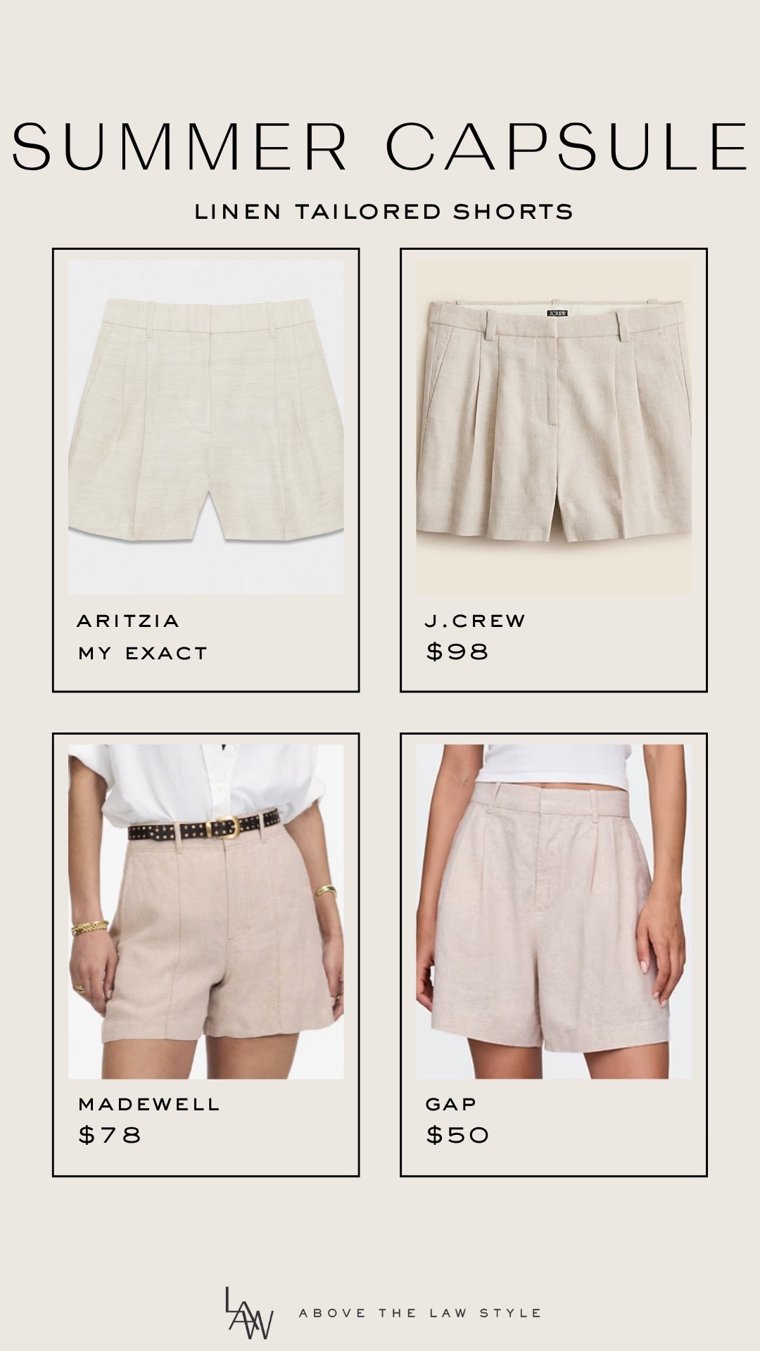 Summer Capsule: Tailored Linen Shorts

#LTKFindsUnder50 #LTKStyleTip #LTKSummerEdit