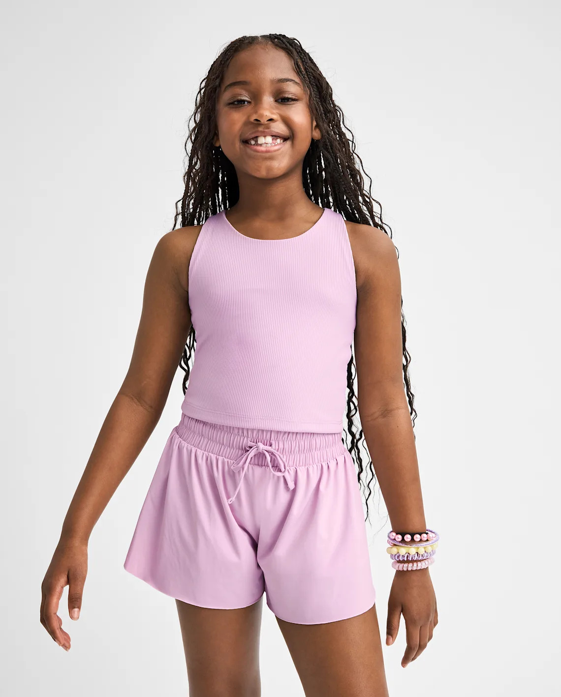 Girls Quick Dry Cross Back Ribbed Tank Top - purple | The Children's Place