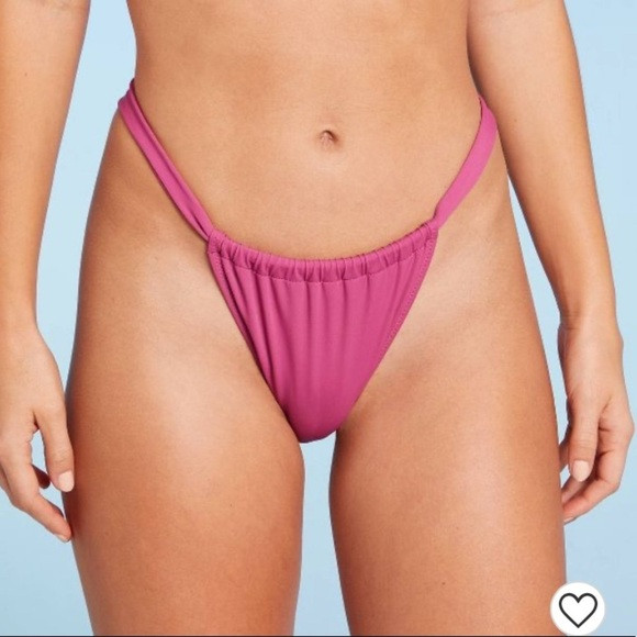 (M)- Shade & Shore Women's Ultra High Leg Cheeky Bikini Bottom - Pink | Poshmark