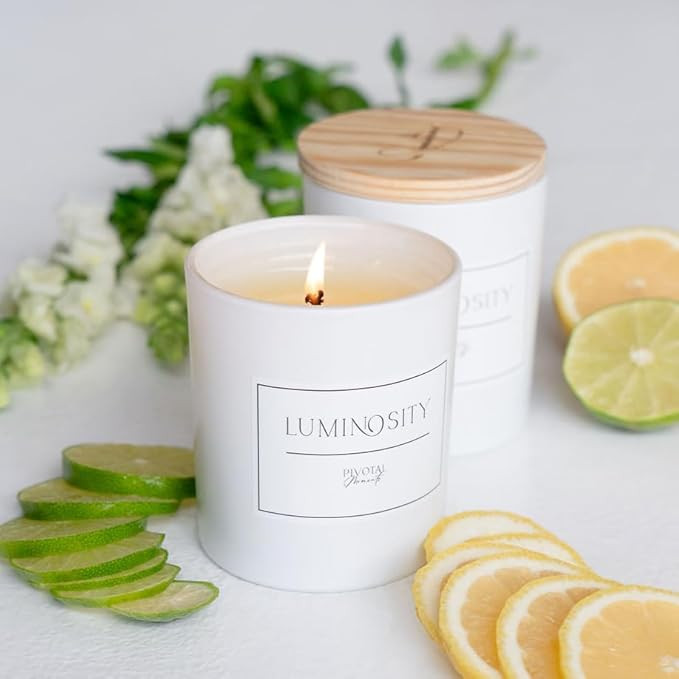 Luminosity Candle – Hand-Poured Coconut Soy Wax – Uplifting Citrus, Jasmine & Bergamot Scent ... | Amazon (US)