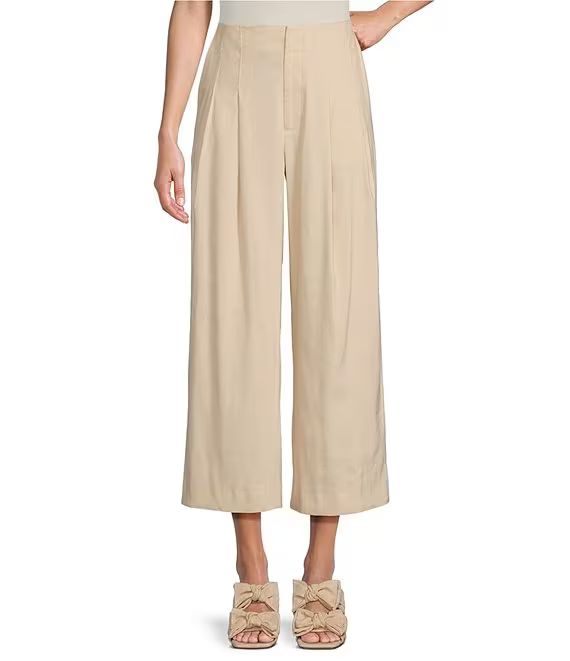 Coordinating Heather Stretch Linen Cropped Pants | Dillard's