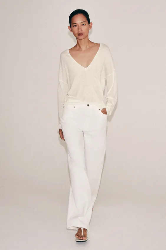 ZW COLLECTION WIDE-LEG HIGH-WAIST JEANS | Zara UK