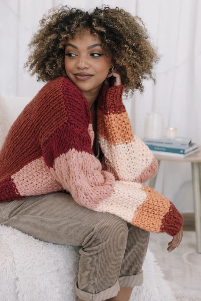 Caroline Oversized Handknit Knit Sweater - Cherry Multi | Petal & Pup (US)