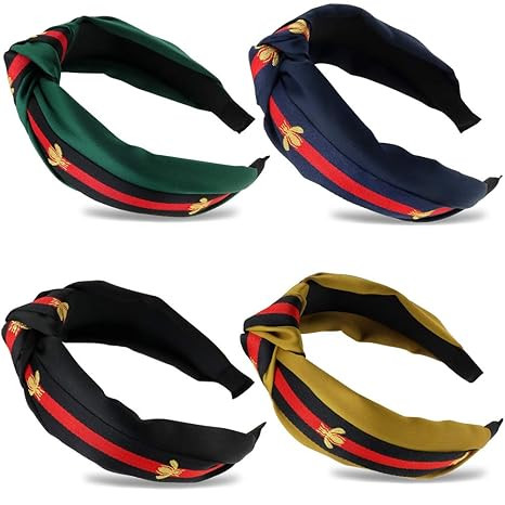 NODG 4 Pieces Knotted Headbands Turban Headbands for Women Wide Headbands for Women Boho Headband... | Amazon (US)