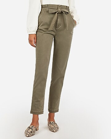 High Waisted Paperbag Trouser Pant | Express